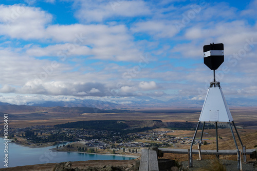 view of lake tekapo from the top of the hill