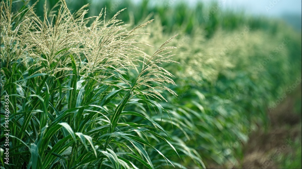 Obraz premium Cornfield with ornamental grasses