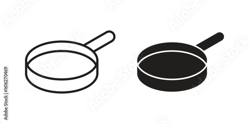 Frying pan icon design for signs, logo, apps or website