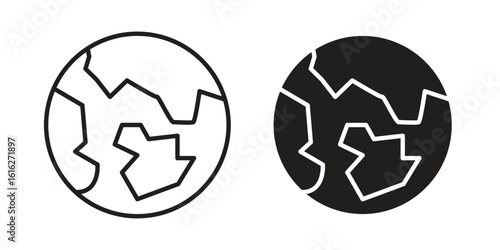 Earth icon design for signs, logo, apps or website