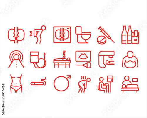 Kidneys related, pixel perfect, editable stroke, up scalable square line vector icon