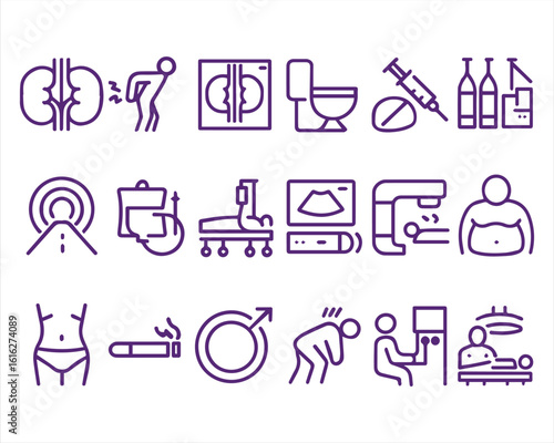 Kidneys related, pixel perfect, editable stroke, up scalable square line vector icon