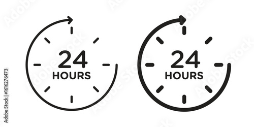 24 Hrs icon design for signs, logo, apps or website