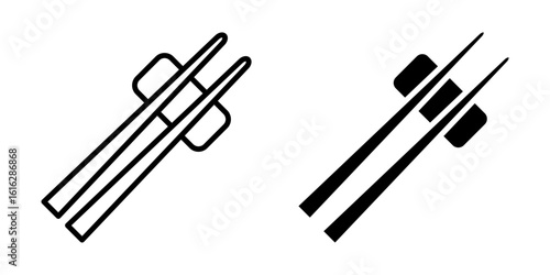 Chopstick Icon set. Symbol isolated white background. vector illustration. color editable.