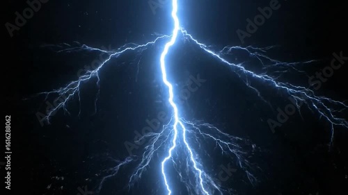 Wallpaper Mural Central lightning bolt forks set against black tendrils stretch from main channel Torontodigital.ca