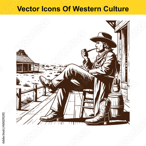 Smoke on the Range: Cowboy with Pipe or Cigarette & Horse