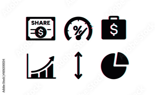 isolated backgond share dividend bond share percenta dial share portfolio slot share yield curve share split marker share slice gau