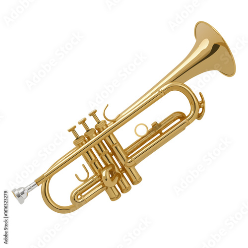 Golden trumpet in a vibrant musical setting