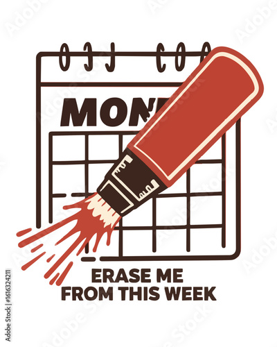 Calendar page being erased with red marker