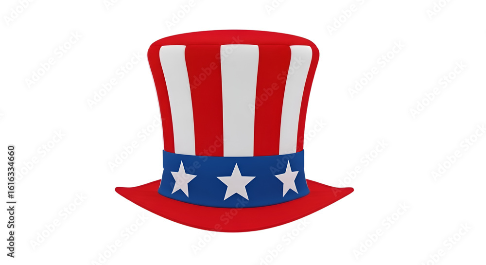Fotografie A patriotic uncle sam hat isolated on transparent background