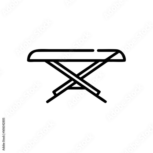 Outline an ironing board on clothes laundry