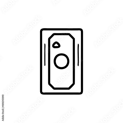 Outline doorbell button icon on symbol