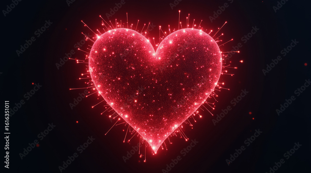 Digital Data Streams Forming the Shape of a Glowing Heart Symbolizing Love in the Age of Technology Digital Data Streams Forming the Shape of a Glowing Heart Symbolizing Love in the Age of Technology