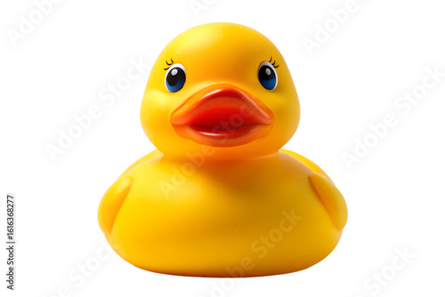 Yellow Rubber Duck, Isolated on a Neutral Background