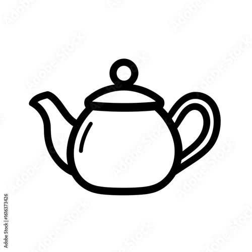 A classic teapot with a lid on a transparent background