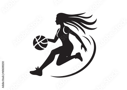 Basketball player silhouette vector illustration