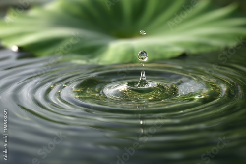 Wallpaper Mural Water drop impacting placid surface, ripples spreading Torontodigital.ca