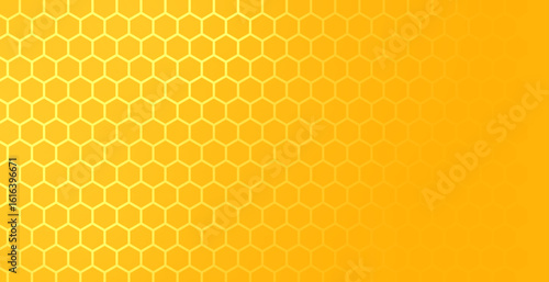 Abstract golden honeycomb pattern with gradient background