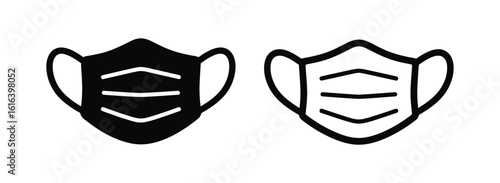WebVector art of two face mask icons in different styles isolated on white background