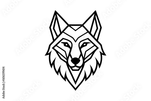 vector wolfdog head logo geometric design