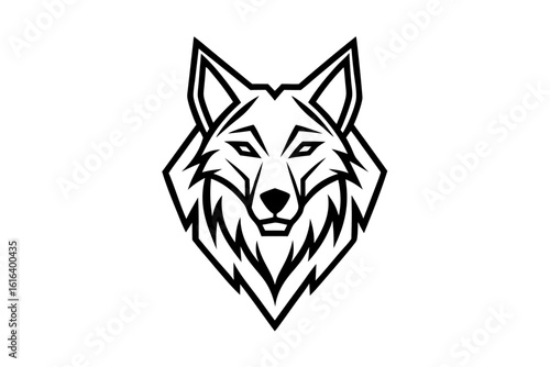 vector wolfdog head logo geometric design