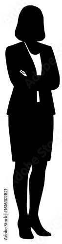 Silhouette of a Businesswoman in Professional Attire