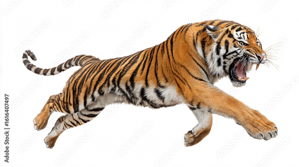 Obraz premium Majestic Tiger Isolated on White Background for Design Projects