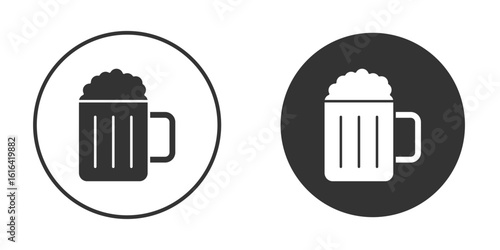 Beer mug icon vector illustration solid. vector logo template in trendy flat style