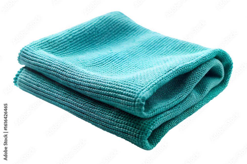 Folded Blue Microfiber Cleaning Cloth, Isolated on a Neutral Background Folded Blue Microfiber Cleaning Cloth, Isolated on a Neutral Background