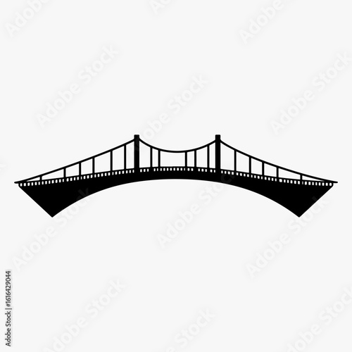 Bridge Single Black Icon Symbol Vector Graphic Art