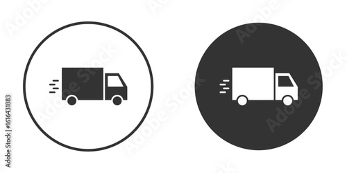 Fast shipping delivery truck icon vector illustration solid. vector logo template in trendy flat style