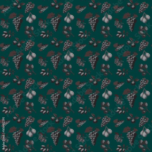   indefinite vector seamless pattern consisting of various multicolored graphic elements.  Seamless texture