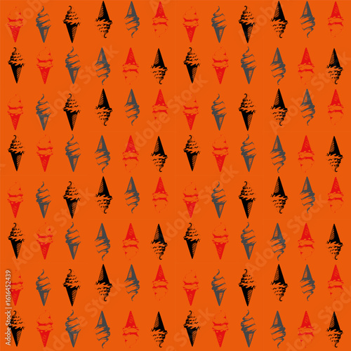   indefinite vector seamless pattern consisting of various multicolored graphic elements.  Seamless texture