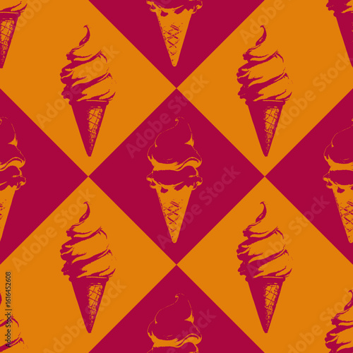 Endless vector seamless pattern consisting of various colorful graphic elements.