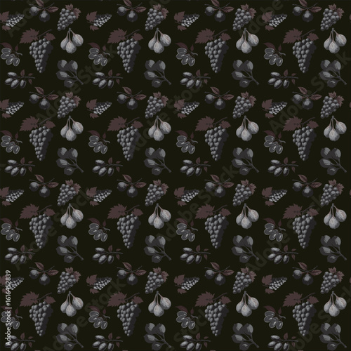 Endless vector seamless pattern consisting of various colorful graphic elements.
