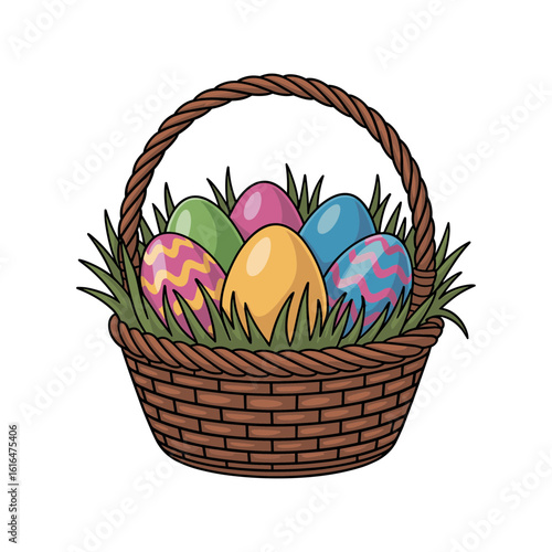 Easter Basket with Eggs