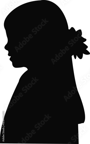 a girl head silhouette vector