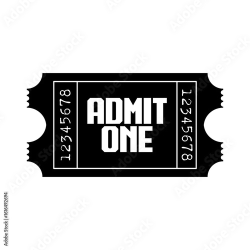 Classic Admit One Event Ticket Vector Illustration