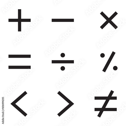 Math symbols plus minus multiply divide equal sign. Minimalist Math Symbols Icon Set – Plus Minus Multiply Equal Black Circle Design. plus, minus icon red green vector design eps 10