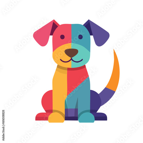 Colorful Dog Icon Isolated ...