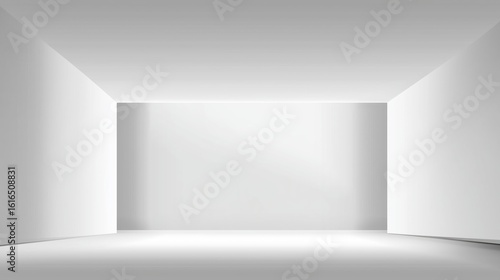 Wallpaper Mural Empty white room interior with clean minimalist modern design and smooth lighting Torontodigital.ca