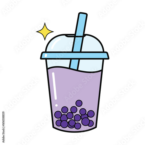 Wallpaper Mural Cute cartoon illustration of a purple bubble tea. Torontodigital.ca