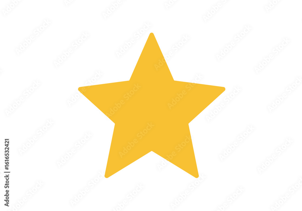 Fototapeta premium A simple graphic of a golden star shape with five points on a plain white surface illustration