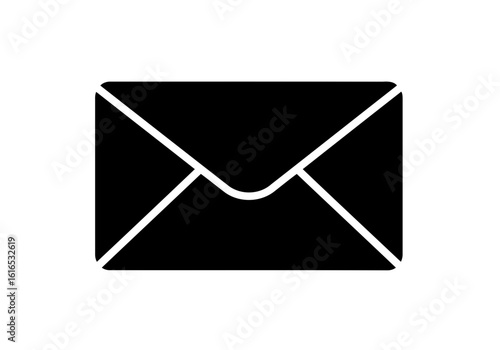 A graphic illustration of a sealed envelope with a simple design on a plain white surface space here