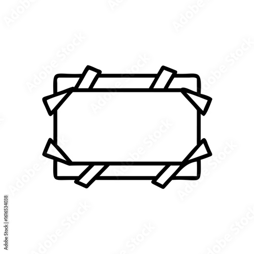 Ribbon folds forming a decorative border around a blank rectangle frame repeating