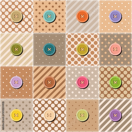 Patchwork print wallpaper background with different patterns quilting hobby craft handmade	