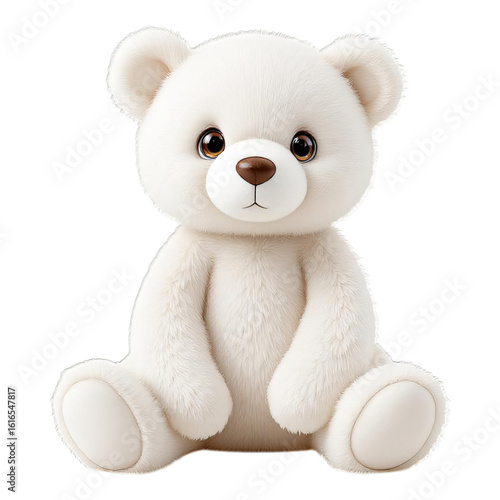 white teddy bear plush toy isolated on a white background