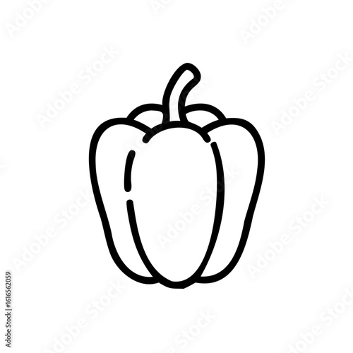 Outline a bell pepper on a vegetable food