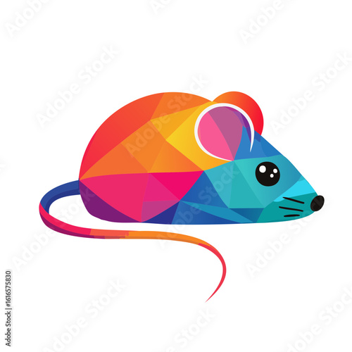 Colorful Mouse Icon Isolate...