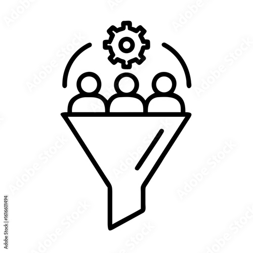 Lead generation funnel icon showing acquisition strategy